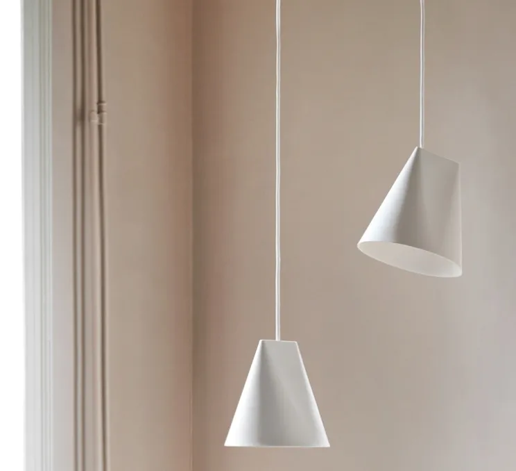 Suspension, Ceramic, Wide, blanc, Ø23cm, H23,5cm - Moebe