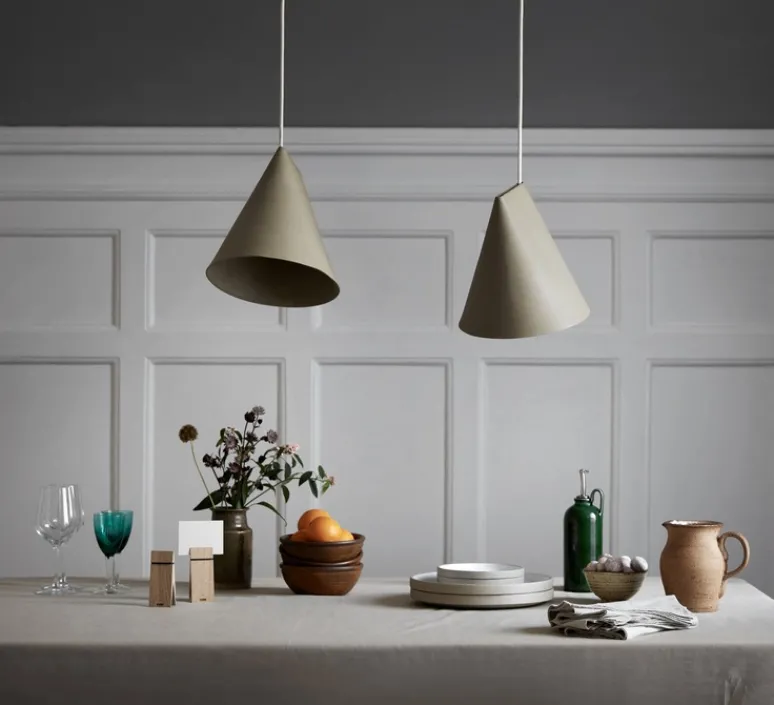 Suspension*Moebe Suspension, Ceramic, Wide, , Ø23cm, H23,5cm - vert olive