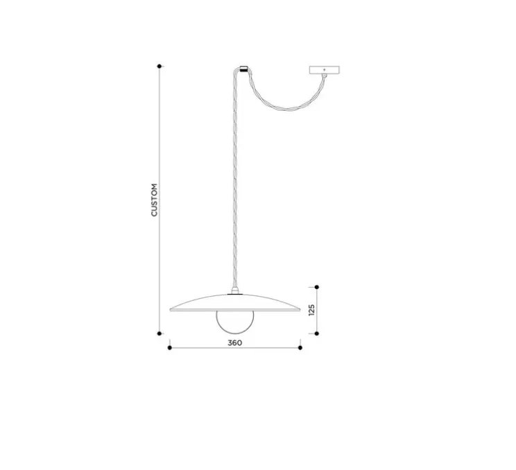 Suspension, Ceramica Primitiva 36, ocre, câble naturel, Ø36cm, H100cm - Contain