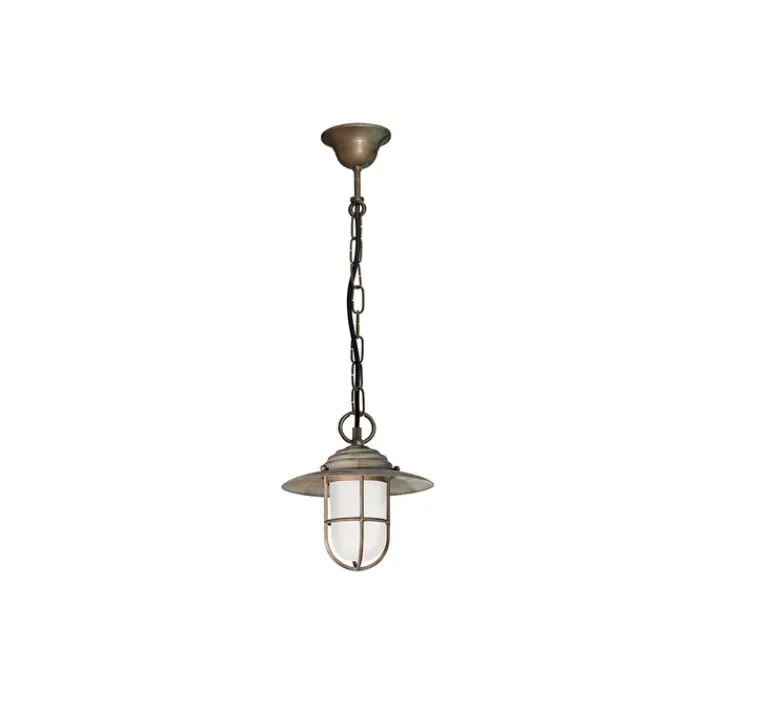Suspension*Moretti Luce Suspension, Chalet 164, , IP44, Ø21,5cm, H85cm - Laiton vieilli