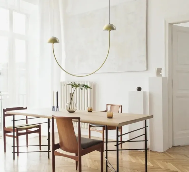 Suspension, Champignon C, laiton, LED, 2700K, 720 lm, L101cm, H74,5cm - Luxcambra