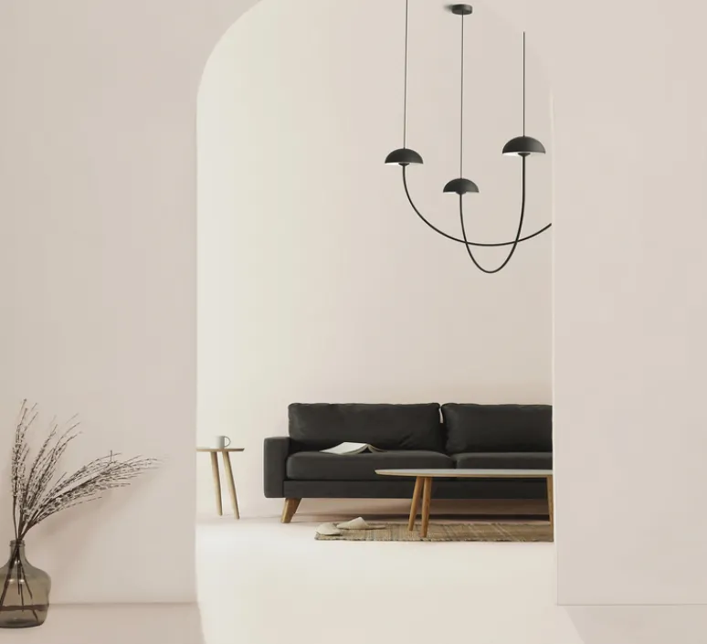 Suspension*Luxcambra Suspension, Champignon C, , LED, 2700K, 720 lm, L101cm, H74,5cm - noir