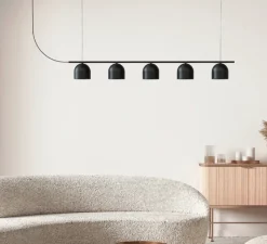 Suspension*Robin Suspension, Chandelier 5, , L120cm, H14cm - noir