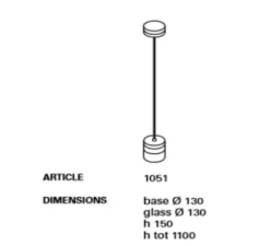 Suspension*Toscot Suspension, Chapeau!, , Ø13cm, H15cm - cuivre patiné et transparent