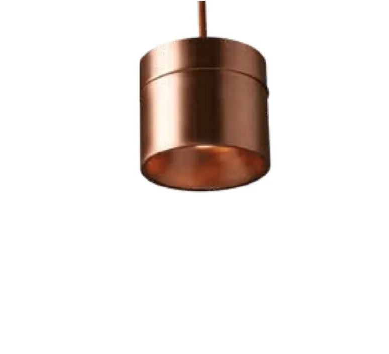 Suspension*Toscot Suspension, Chapeau!, , Ø13cm, H15cm - cuivre patiné et transparent