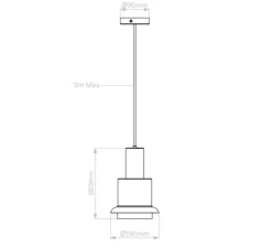 Suspension*DCW éditions Paris Suspension, Chaumont 190, , Ø19cm, H28cm - chrome