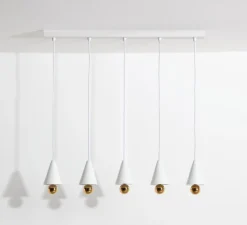 Suspension*Petite Friture Suspension, Cherry, 5 pendants, , LED, dim, 3000K, 5*1040 lm, L90cm, H5cm - blanc
