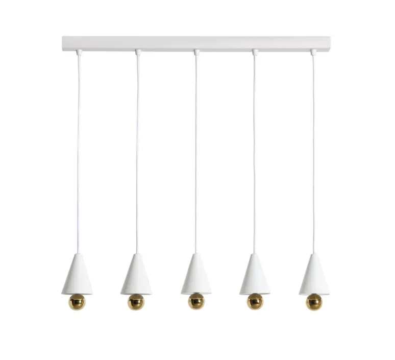 Suspension*Petite Friture Suspension, Cherry, 5 pendants, , LED, dim, 3000K, 5*1040 lm, L90cm, H5cm - blanc