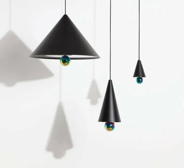 Suspension, Cherry, Mini XS, noir, LED, dim, 3000K, 1040 lm, Ø9,3cm, H17cm - Petite Friture