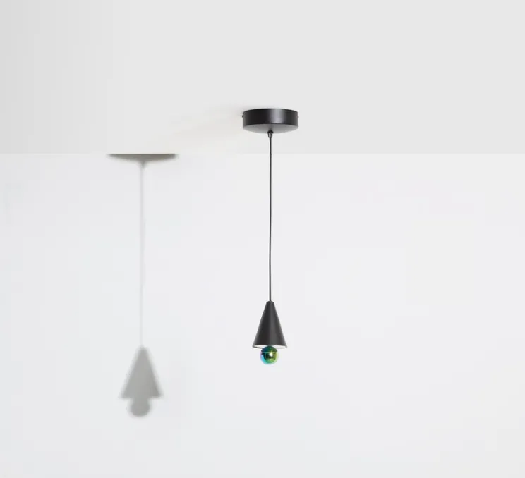 Suspension, Cherry, Mini XS, noir, LED, dim, 3000K, 1040 lm, Ø9,3cm, H17cm - Petite Friture