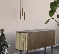 Suspension, Chimes, chêne foncé, LED, 3000K, 220lm, Ø3,4cm, H22cm - Umage