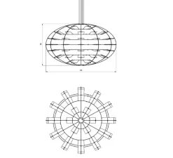 Suspension, Chloris, blanc, nickel, LED, dim, 2500-3000K, Ø90cm, H56cm - Nemo Lighting
