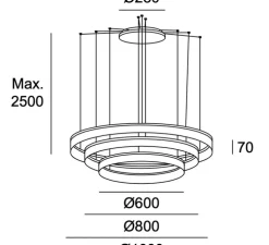 Suspension, Circ triple, blanc, IP66, LED, 3000k, 7136 lm, Ø100cm, H31cm - LEDs C4