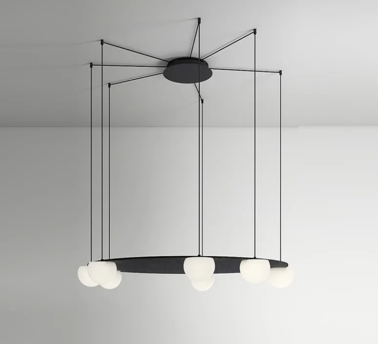 Suspension*Estiluz Suspension, Circ T-3816S, , LED, dim, 2700K, 3955 lm, Ø120cm, H740cm - noir