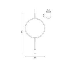 Suspension*Northern Suspension, Circle, , Ø30cm, H62cm - gris foncé mat