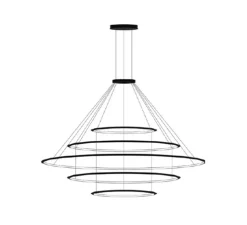 Suspension, Circular 5 inward, noir, LED, 2700k, 10411 lm, Ø200cm, H72cm - LEDs C4