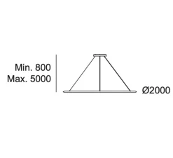 Suspension*LEDS C4 Suspension, Circular simple inward, , LED, 2700k, 3670 lm, Ø200cm, H5cm - or