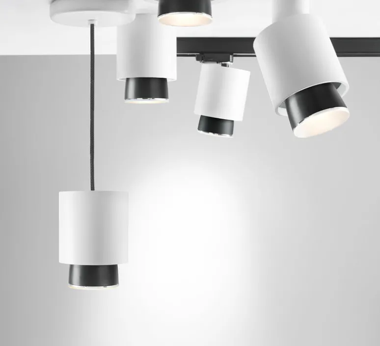 Suspension*Fabbian Suspension, Claque, , IP40,LED, 3000K, 1700lm, Ø10cm, H13,5cm - blanc