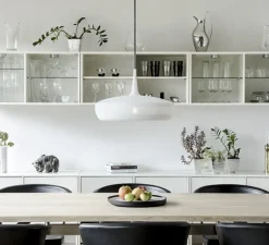 Suspension*Umage Suspension, Clava Dine, , câble noir, H28cm, Ø43cm - blanc mat