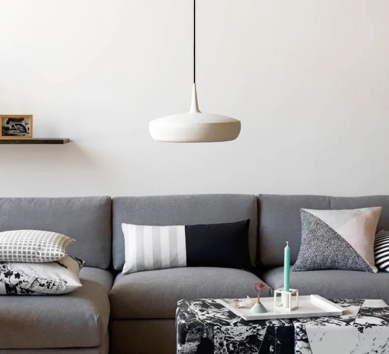 Suspension*Umage Suspension, Clava Dine, , câble noir, H28cm, Ø43cm - blanc mat