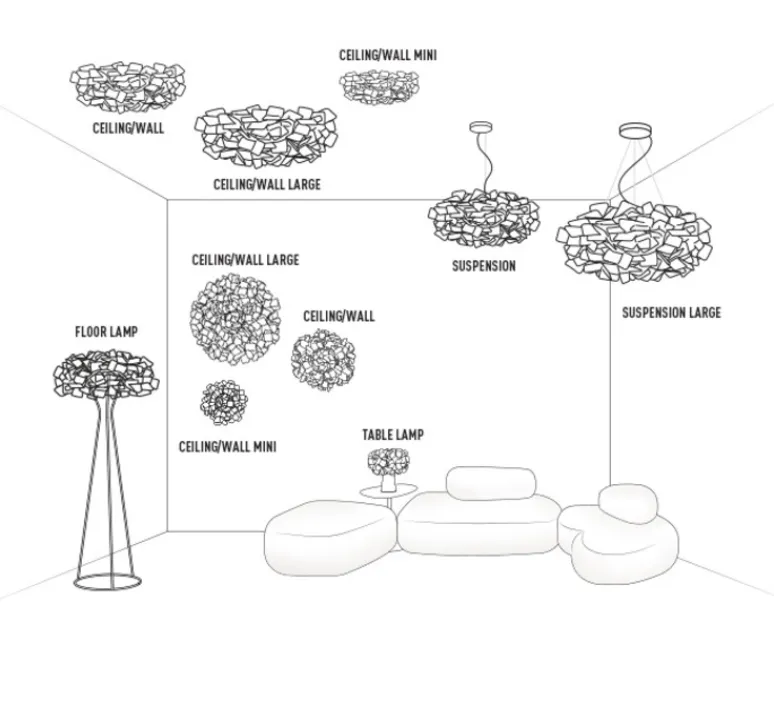 Suspension*Slamp Suspension, Clizia, , Ø78cm - blanc