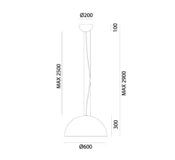 Suspension, cloche, Galileo, métal vieilli, Ø60cm, H40cm - IL FANALE