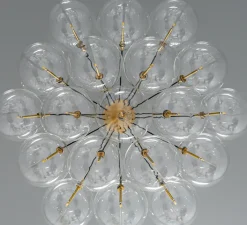 Suspension*Schwung Suspension, Cloud 250, , Ø119,5cm, H84,9cm - structure laiton, globes transparents