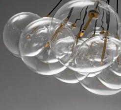 Suspension*Schwung Suspension, Cloud 250, , Ø119,5cm, H84,9cm - structure laiton, globes transparents