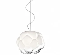Suspension*Fabbian Suspension, Cloudy F21, , Ø40cm, H31cm - transparent, blanc