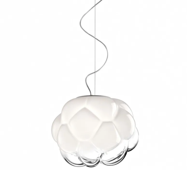 Suspension*Fabbian Suspension, Cloudy F21, , Ø40cm, H31cm - transparent, blanc