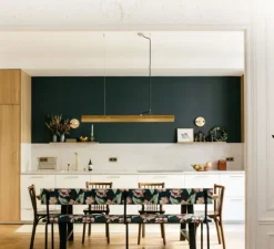 Suspension, [C1o], chêne, laiton, LED, L122cm, H8cm, 2700K, dimmable - GANTLights