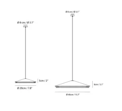 Suspension, Colette, blanc, LED, 2700k, 1800lm, Ø40cm, H8cm - Carpyen
