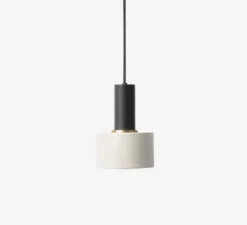 Suspension, Collect Lighting, low, noir, abat-jour Disc, gris clair, Ø12cm, H17cm - Ferm Living