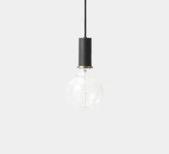 Suspension, Collect Lighting, low, noir, abat-jour Disc, gris clair, Ø12cm, H17cm - Ferm Living