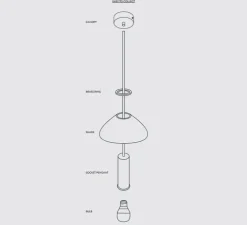Suspension*Ferm Living Suspension, Collect Lighting, high, laiton, abat-jour sphère opal, Ø25cm, H40,6cm - laiton, opal