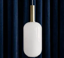 Suspension*Ferm Living Suspension, Collect lighting, high, laiton, abat-jour Opal Tall, Ø18cm, H51,2cm - laiton, opal