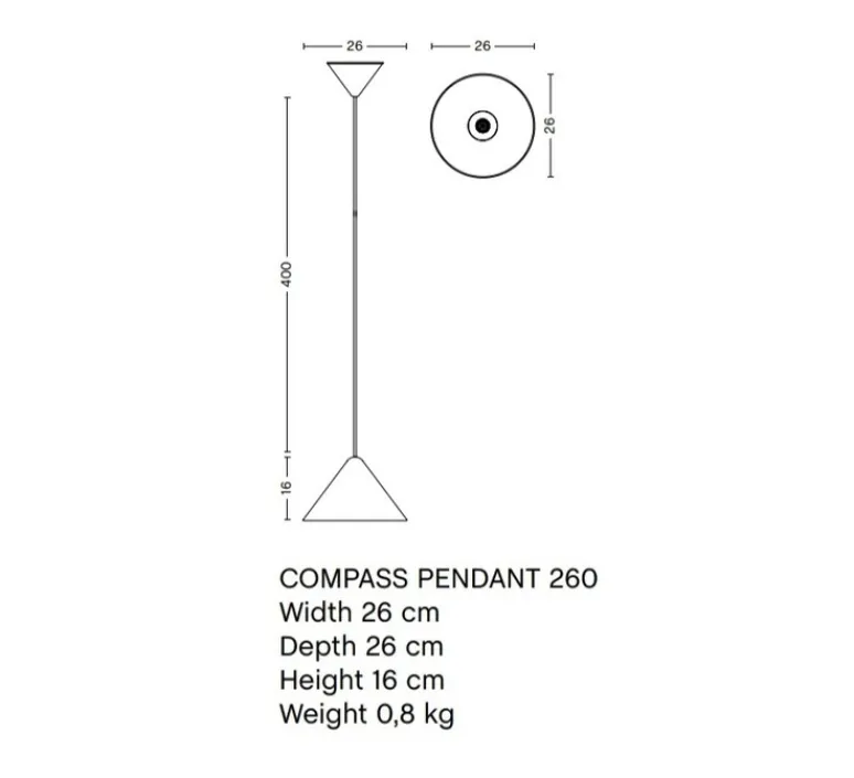 Suspension*HAY Suspension, Compass 260, , Ø26cm, H16cm - noir