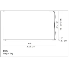 Suspension, Compendium D81s, aluminium, LED, dimmable, DALI, 1926lm, 2700K, L162,5cm, H4,57cm - Luceplan