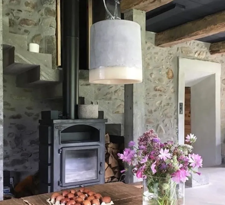 Suspension, Concrete, gris, blanc, Ø12cm, H13cm - Serax