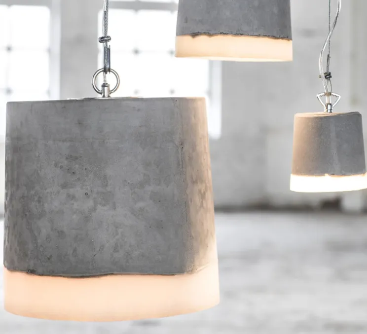 Suspension, Concrete, gris, blanc, Ø12cm, H13cm - Serax