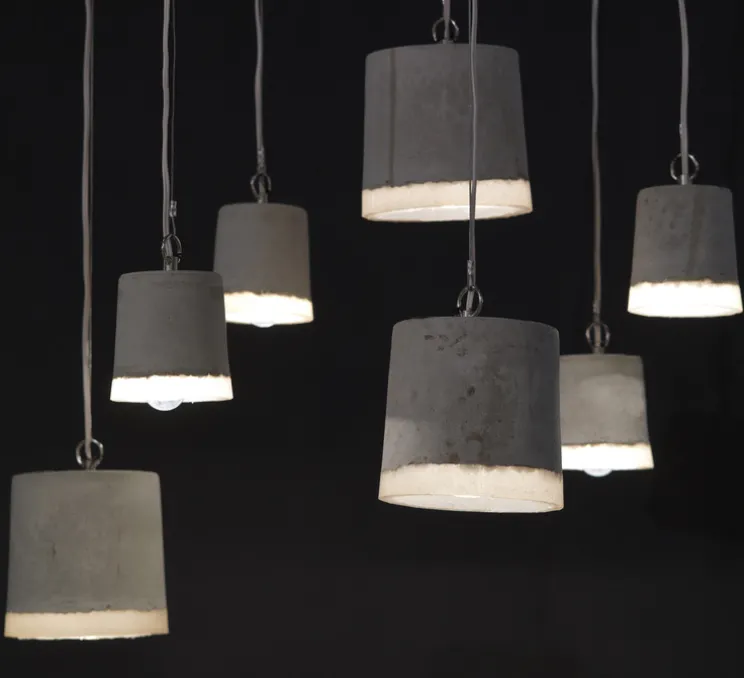 Suspension, Concrete, gris, blanc, Ø12cm, H13cm - Serax