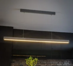 Suspension, Concrete Line, béton gris, LED, dim, 2900K, 1800 lm, L162cm, H7,5cm - Loftlight