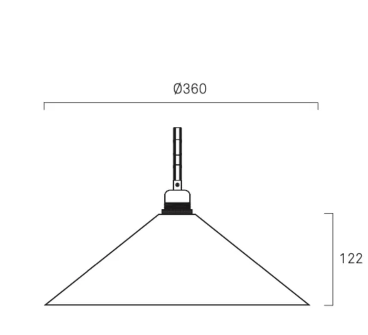 Suspension, cone shade medium, blanc, Ø36cm, H12,2cm - Frama