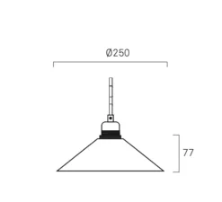 Suspension, cone shade small, blanc, Ø25cm, H7,7cm - Frama