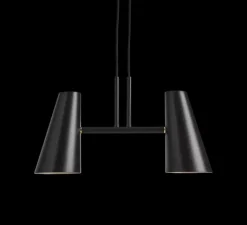 Suspension*Woud Suspension, Cono, 2 abat-jour, , L42cm, H19,7cm - noir