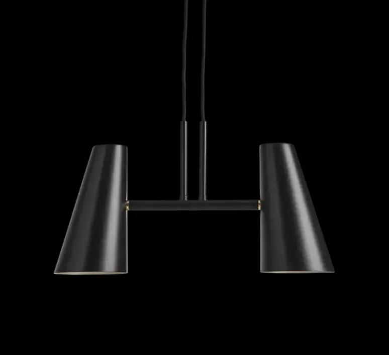 Suspension*Woud Suspension, Cono, 2 abat-jour, , L42cm, H19,7cm - noir