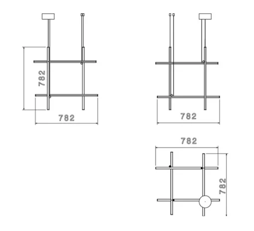 Suspension*Flos Suspension, Coordinates Suspension 3, , LED, 2700K, 3850lm, Ø78,2cm, H78,2cm - champagne