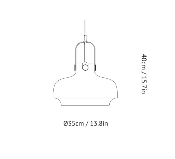 Suspension, Copenhagen Pendant SC7, noir mat, Ø35cm, H40cm - Andtradition