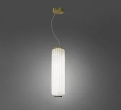 Suspension*Slide Suspension, Cordiale, , LED, dim, 3000K, lm, Ø15cm, H56cm - Blanc, laiton satiné