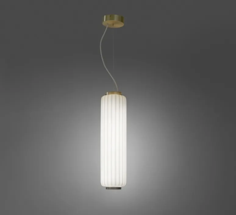 Suspension*Slide Suspension, Cordiale, , LED, dim, 3000K, lm, Ø15cm, H56cm - Blanc, laiton satiné
